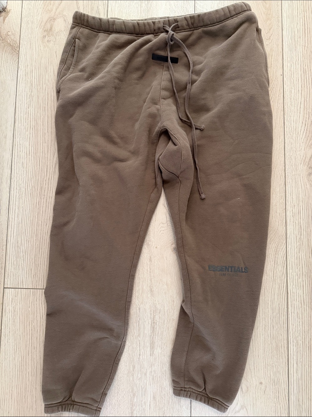 ESSENTIALS Men's Taupe/Brown Drawstring Joggers